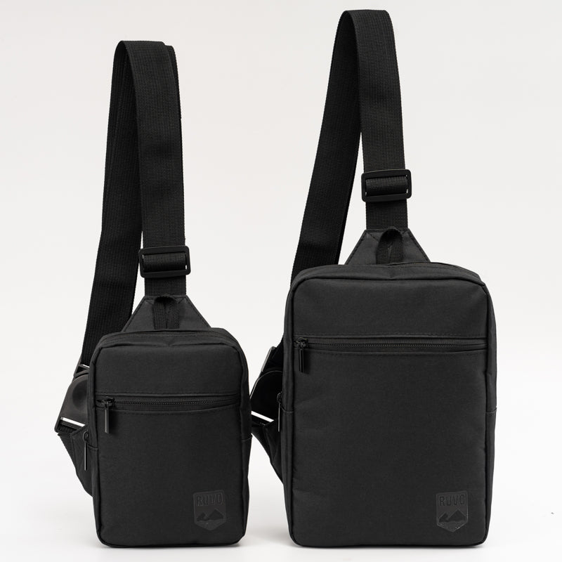 RUVO Video Chest Bag. Hier ist zu sehen, wie die Tasche gepackt wird und was alles in die Tasche passt.