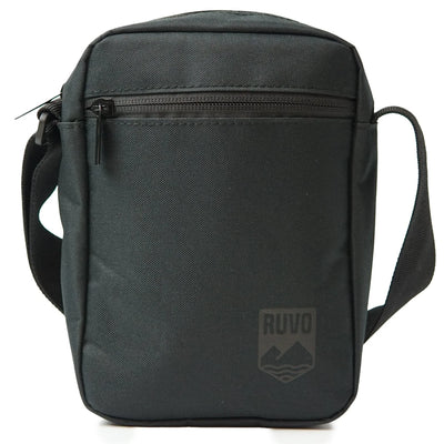Schwarze Sling-Bag Umhängetasche mit Frontreißverschluss, kompakt und wasserabweisend